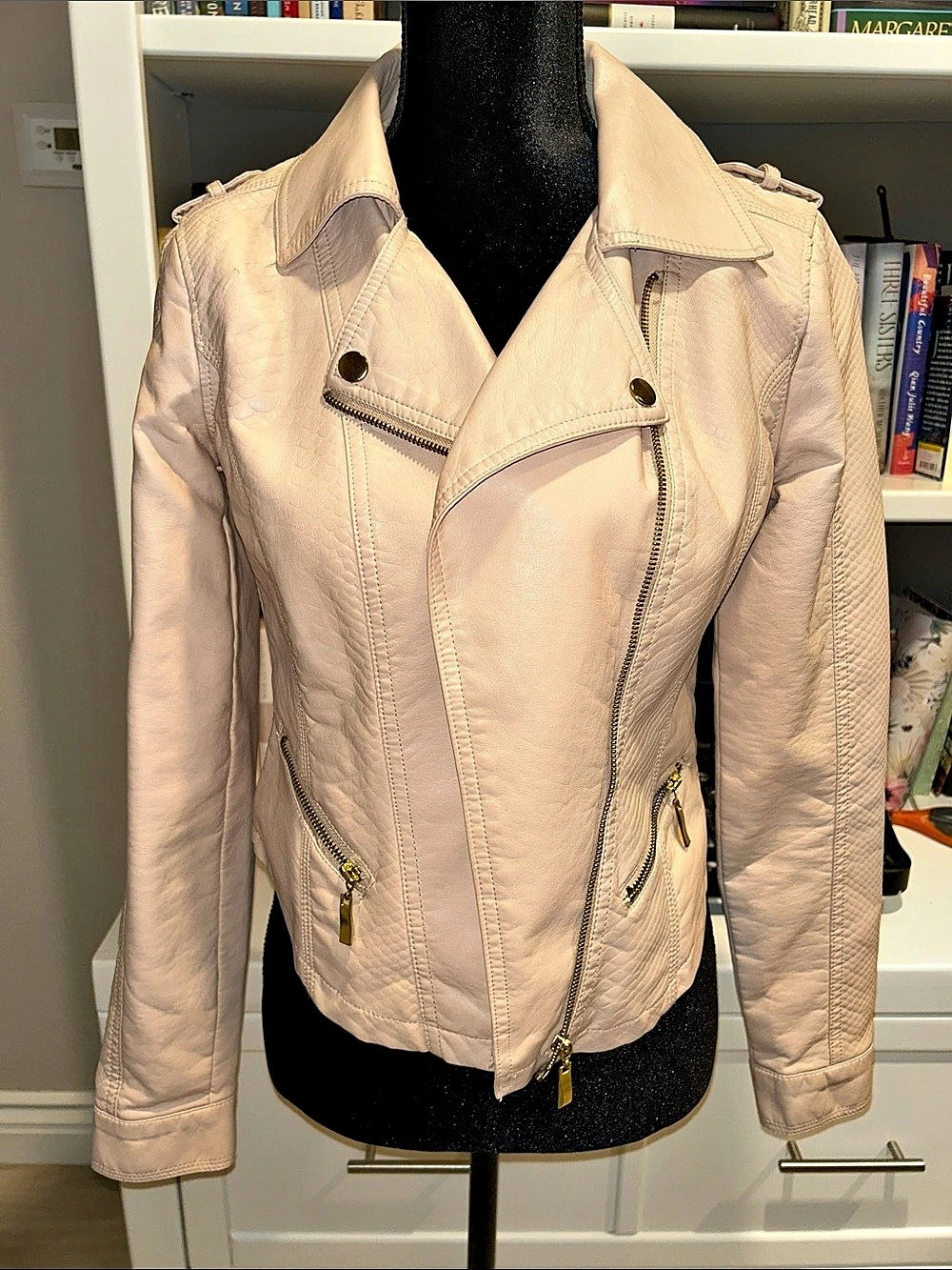 Bongo Women's Pink Moto Jacket Size Medium
